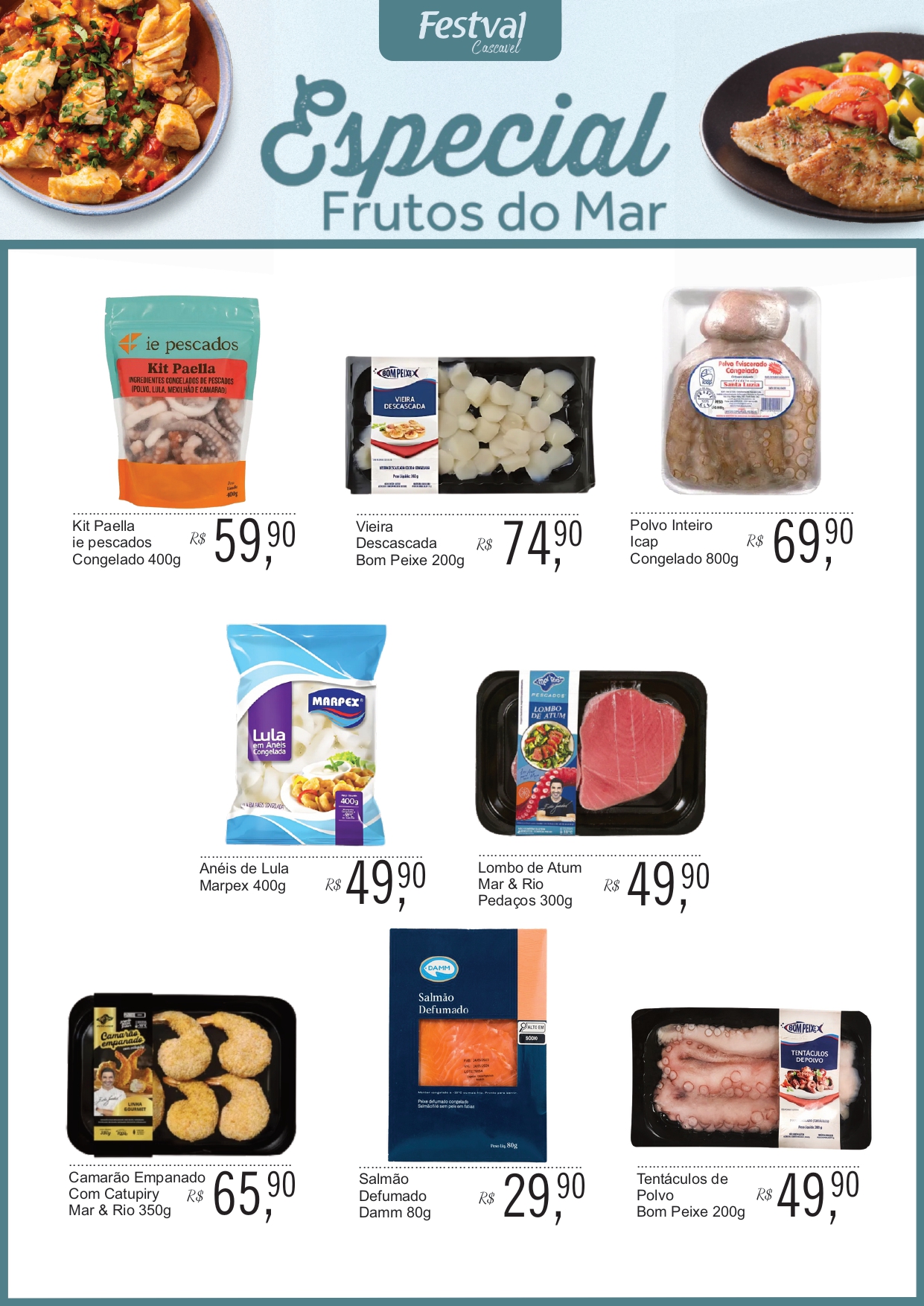 Folheto Festval Cascavel - Frutos do Mar - de 10 a 21 de setembro de 2025